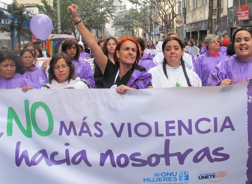 Photo Of Latin American Women Protesting Against Violence Against Women In Bogota