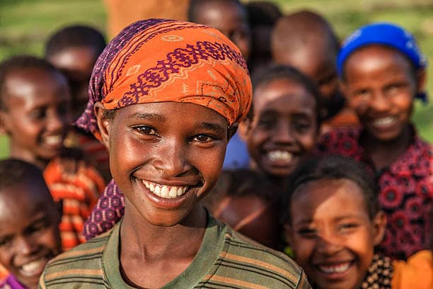 Group of smiling African children - Ethiopia, East Africa