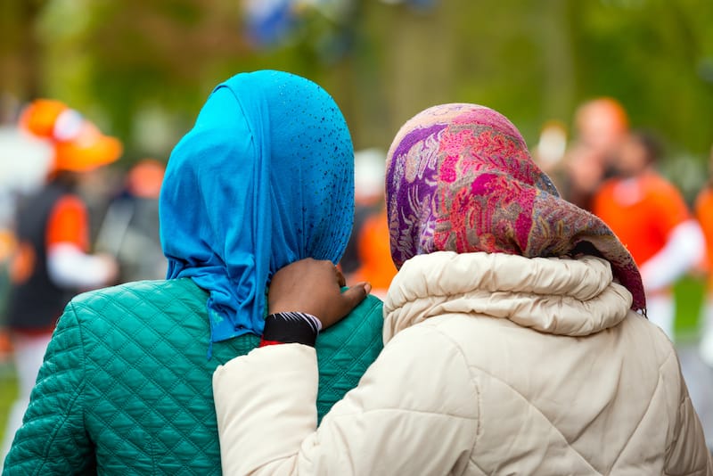 Two,Black,Female,Refugees,In,The,Netherlands,Seen,From,The