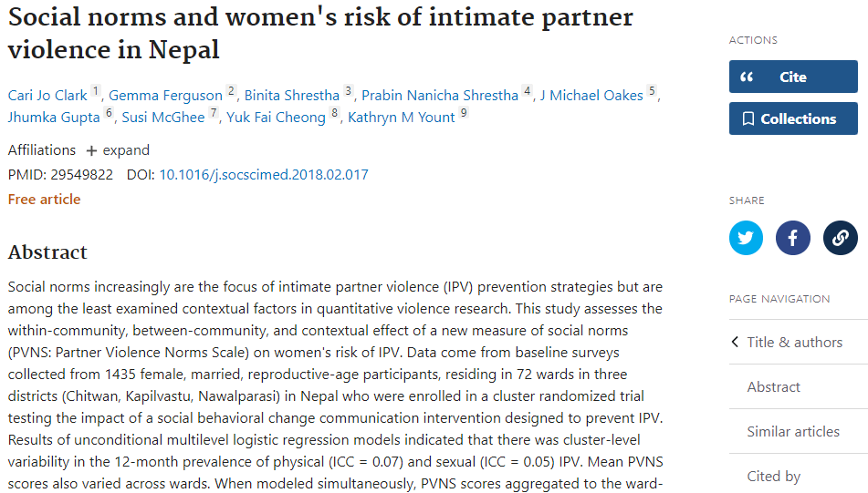 social norms and women's risk of intimate partner violence in Nepal