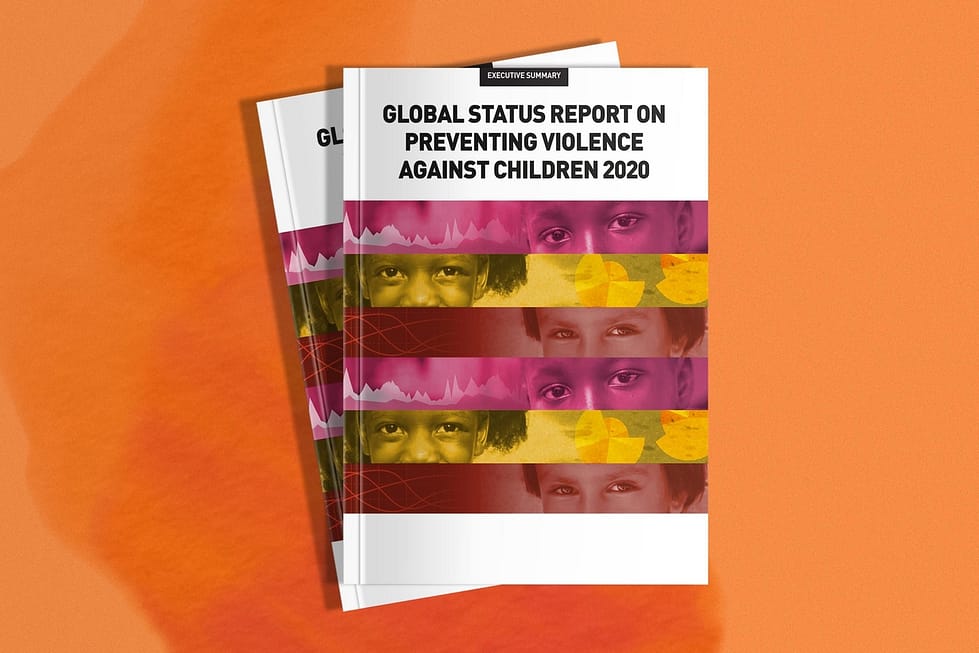 Book with cover title Global Status Report on preventing violence against children 2020