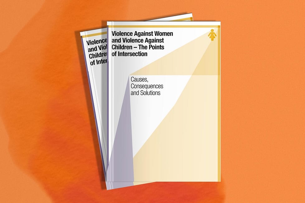 Book with cover title Violence against women and violence against children - the points of intersection: causes, consequences and solutions.