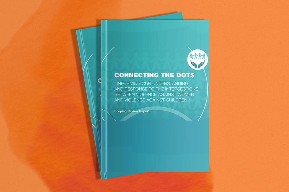 Book with cover title Connecting the dots: Informing our understanding and response to the intersections between violence against women and violence against children.