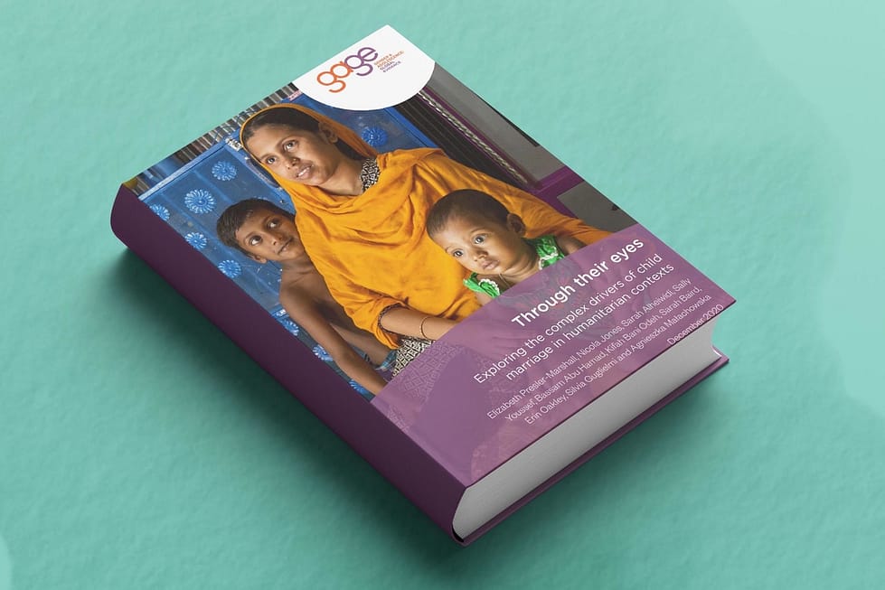 Book with cover title Through their eyes: Exploring the complex drivers of child marriage in humanitarian contexts by Gender and Adolescence: Global Evidence