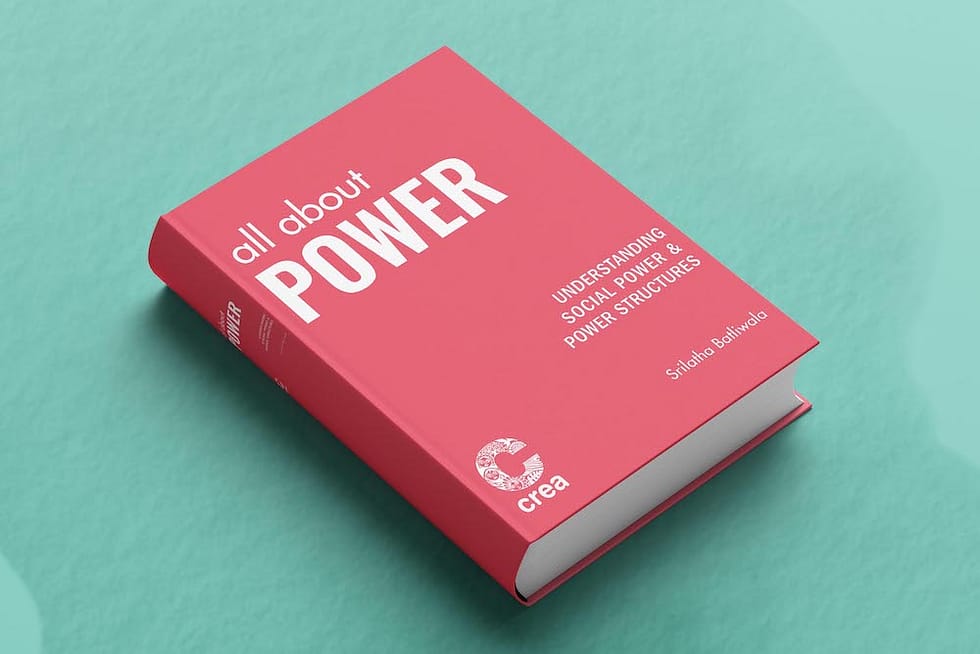 Book with cover title All About Power: Understanding social power and power structures by crea, Srilatha Batliwala
