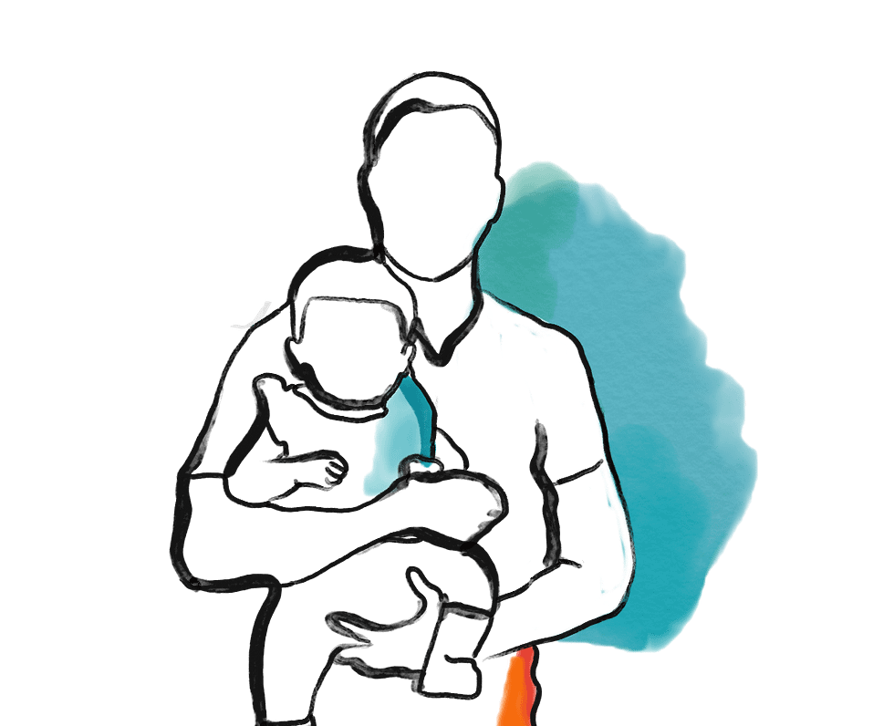 Father carrying his child